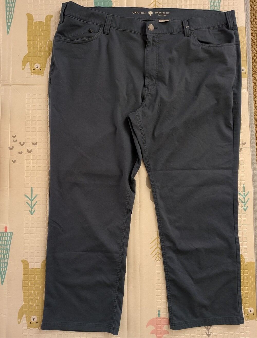 Oak Hill Tech Pant Men 46X27 Straight Fit Dark Slate Stretch Golf Front Chino